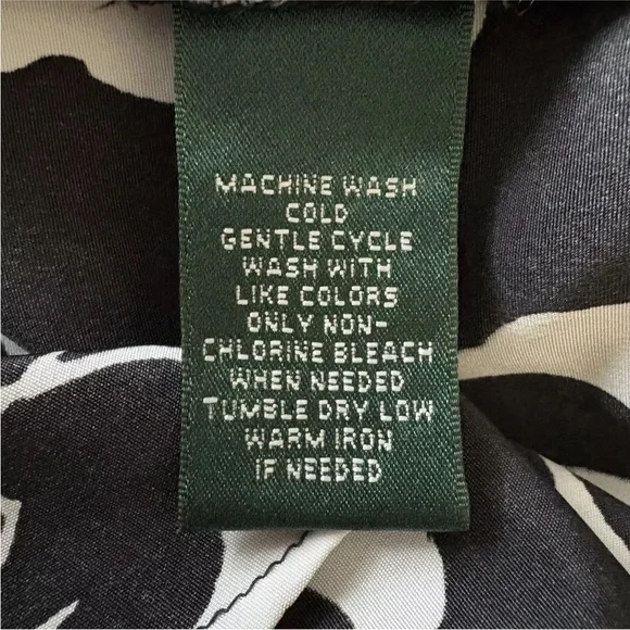 Lauren Ralph Lauren Black Pearl Floral Print Wide Leg Pants Womens Size 4 (1635) - Picture 6 of 6